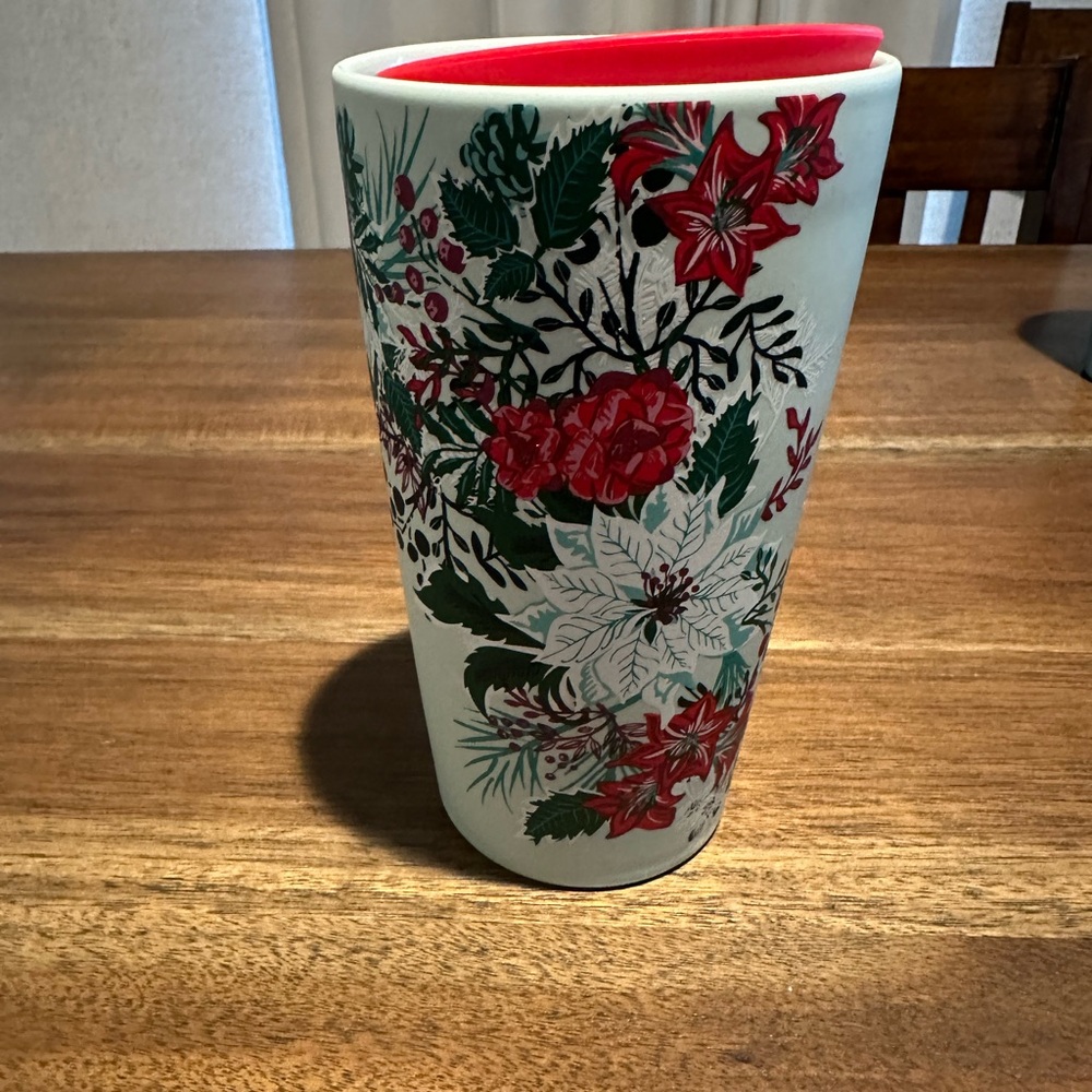 2022 floral holidays ceramic Starbucks tumbler